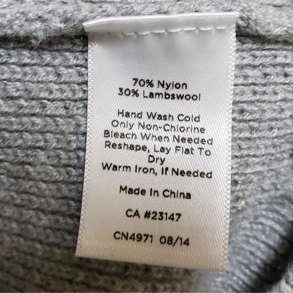 Talbots Sweater Womens M Gray Lambswool Blend Knit Cowl Pullover Tunic Lagenlook - Picture 9 of 9